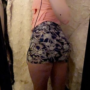 Navy blue floral skirt